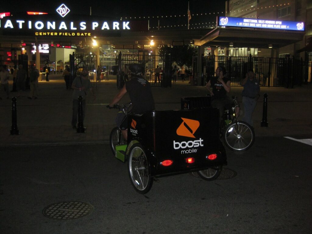 pedicab bike taxi advertising Boost Mobile 1 2009 DC
